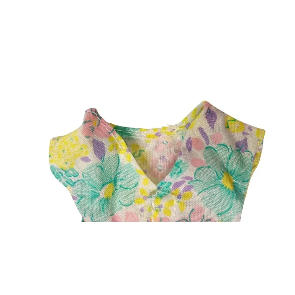 Vintage Genuine Barbie Pastel Floral Yellow‎ Green Dress 90s Purple Label